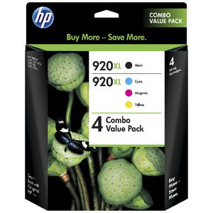 HP 920XL Ink Cartridges Black and Colour Value 4 Pack