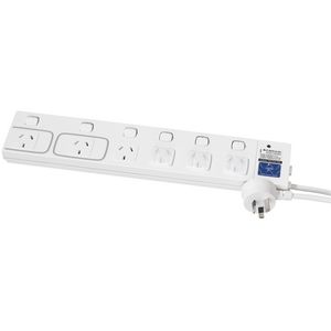 HPM 6 Outlet Surge Protected Switched Powerboard