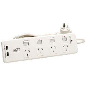 HPM 4 Outlet with USB 4.2A Switched Powerboard
