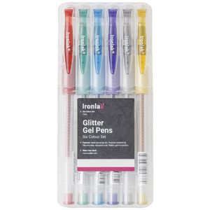 Ironlak Gel Pens 1mm Glitter 6 Pack