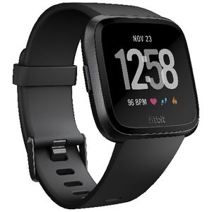 Fitbit Versa Smart Fitness Watch Black Aluminium