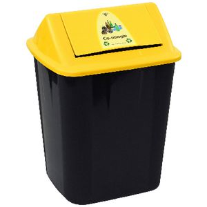 Italplast 32 Litre Co-Mingle Waste Separation Bin Yellow Lid
