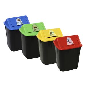 Italplast Colour-coded Waste Separation Bins 4 Pack