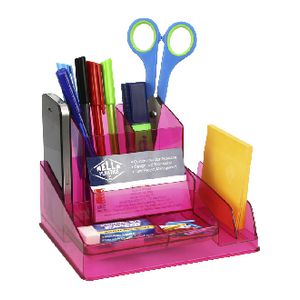 Italplast Desk Organiser Tinted Pink