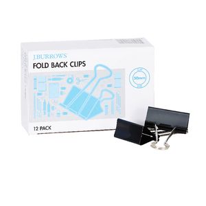 J.Burrows 50mm Fold Back Clips 12 Pack