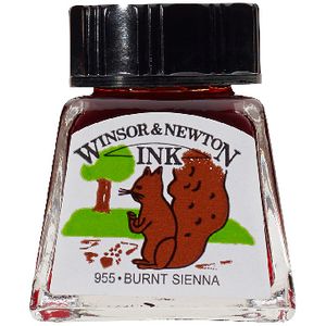 Winsor & Newton Drawing Ink 14mL Burnt Sienna 955