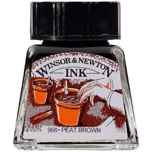 Winsor & Newton Drawing Ink 14mL Peat Brown 968