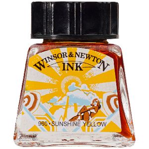 Winsor & Newton Drawing Ink 14mL Sunshine Yellow 960