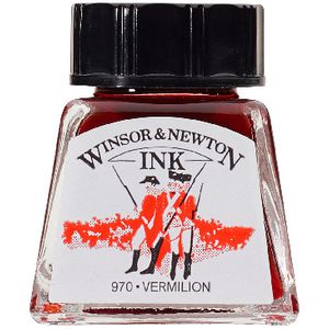 Winsor & Newton Drawing Ink 14mL Vermilion 970