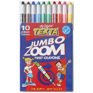 Texta Jumbo Zoom Twist Crayons 10 Pack