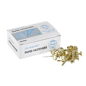J.Burrows 25 mm Paper Fasteners 100 Pack