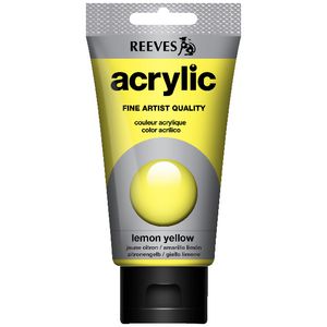 Reeves Artist Acrylic Paint 75mL Lemon Yellow