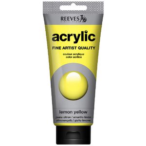 Reeves Artist Acrylic Paint 200mL Lemon Yellow