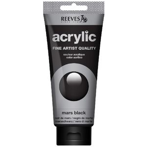 Reeves Artist Acrylic Paint 200mL Mars Black