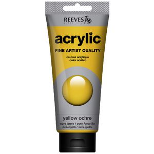 Reeves Artist Acrylic Paint 200mL Yellow Ochre