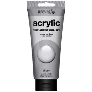 Reeves Artist Acrylic Paint 200mL Silver