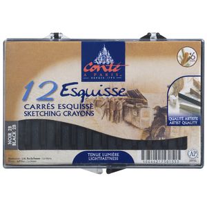 Conte Crayon Black 2B Set 12 Pack