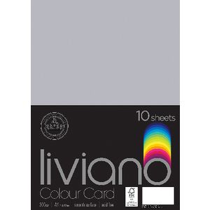 Liviano A4 Colour Card 300gsm Grey 10 Pack