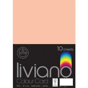 Liviano A4 Colour Card 300gsm Salmon 10 Pack