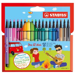 Stabilo Pen 68 Mini Coloured Pen Sweet Colours 18 Pack