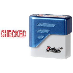 Deskmate Pre-Inked Office Stamps Checked Red