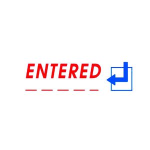 Deskmate Pre-Inked Office Stamps Entered Date Red and Blue