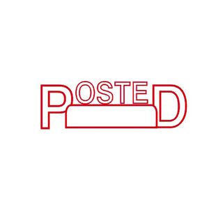 Deskmate Pre-Inked Office Stamps Posted Date Red