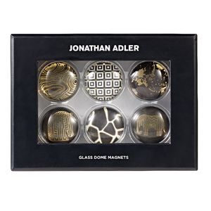 Jonathan Adler Glass Dome Magnets Black 6 Pack