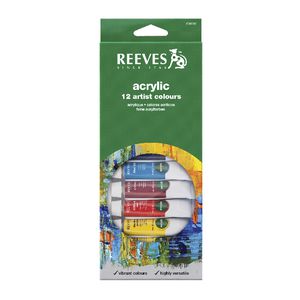 Reeves Acrylic Paint 10ml Assorted Colours 12 Pack