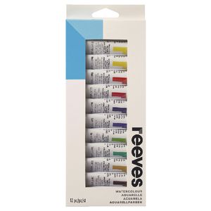 Reeves Watercolour Paint Assorted Colours 10mL 12 Pack