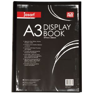 Jasart A3 Display Book 20 Pocket Black