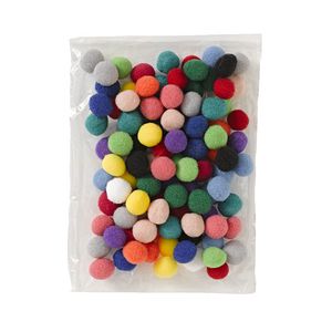 Jasart Pom Poms 20mm Assorted 100 Pack