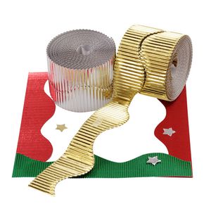 Jasart Corrugated Foil Border Roll 10m Assorted 4 Pack