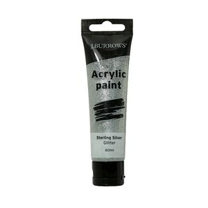 J.Burrows Acrylic Paint 60mL Glitter Silver