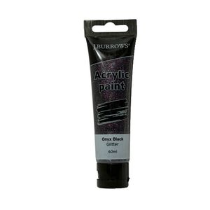 J.Burrows Acrylic Paint 60mL Glitter Onyx Black