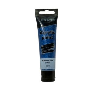 J.Burrows Acrylic Paint 60mL Glitter Maritime Blue