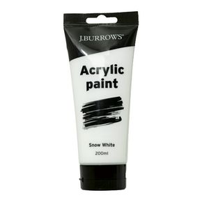 J.Burrows Acrylic Paint 200mL Snow White