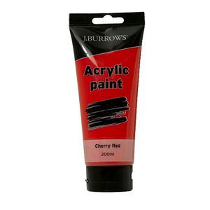J.Burrows Acrylic Paint 200ml Cherry Red