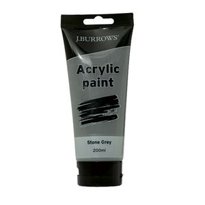 J.Burrows Acrylic Paint 200ml Stone Grey