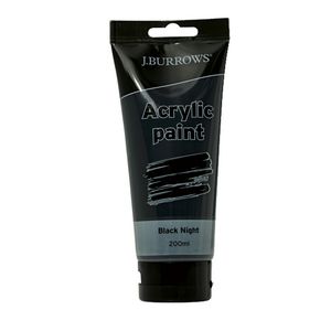 J.Burrows Acrylic Paint 200ml Black Night