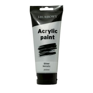 J.Burrows Acrylic Paint 200mL Metallic Silver