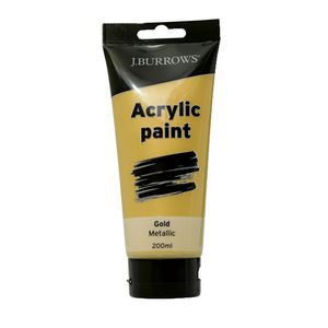 J.Burrows Acrylic Paint 200mL Metallic Gold