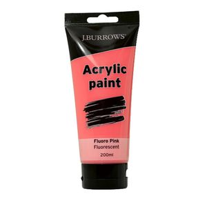 J.Burrows Acrylic Paint 200mL Fluoro Pink