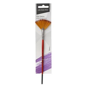J Burrows Fan Taklon Paint Brush Size 6