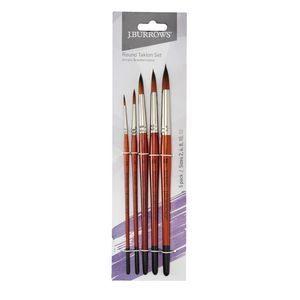 J.Burrows Round Taklon Paint Brush 5 Pack