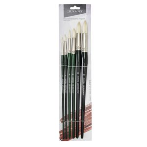 J.Burrows Interlocking Hog Filbert Paint Brush 6 Pack