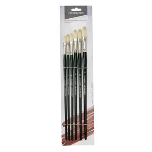 J.Burrows Interlocking Hog Filbert Paint Brushes 6 Pack