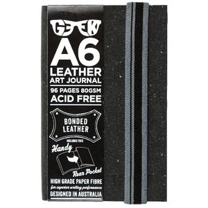 Geek Leather Art Journal Slate Grey A6
