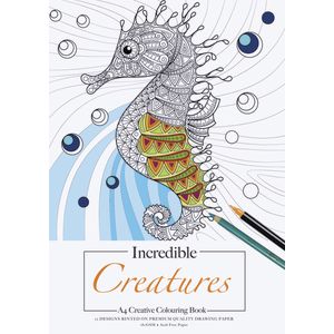 Jasart A4 Colouring Pad Incredible Creatures