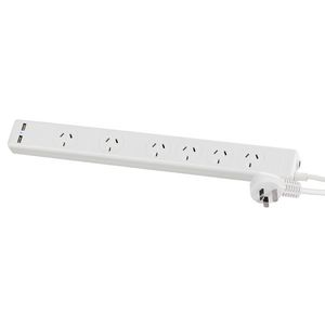 Jackson 6 Way Powerboard With 2 USB Charger 3 AMP